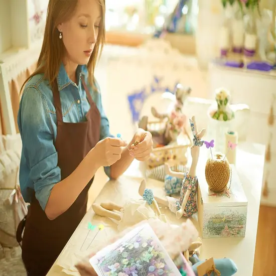 200pcs Sewing Pins Flat Head Straight Pins with Butterfly {5}