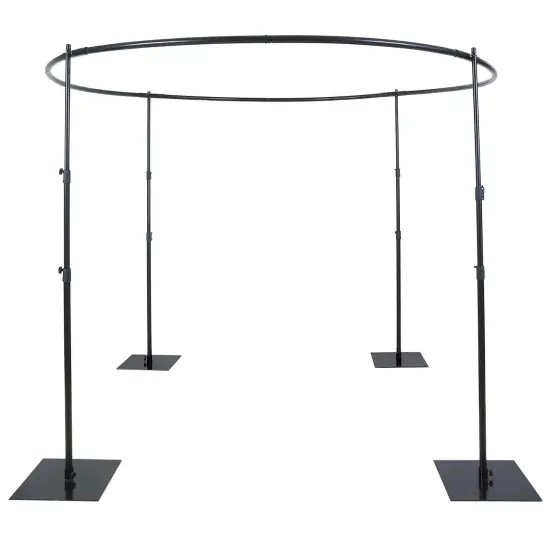 10 ft Black Adjustable 4 Post Round Wedding Arch Stand Backdrop Canopy Party {1}