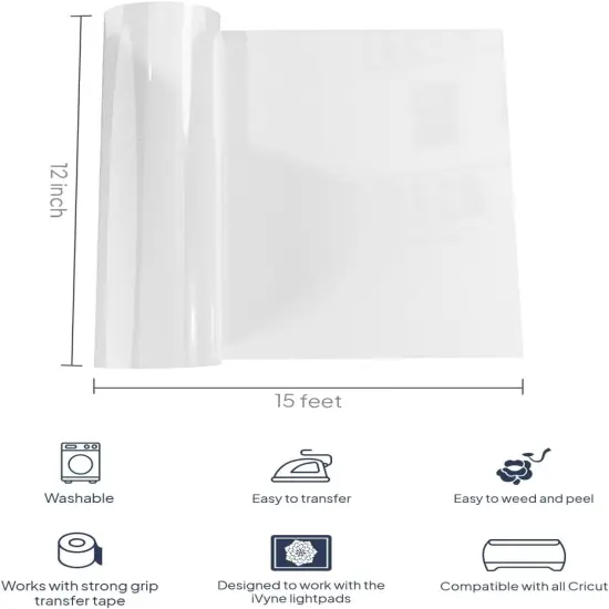 HTV Heat Transfer Vinyl Roll - WHITE {3}