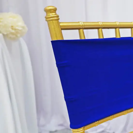 10 Pieces Royal Blue Spandex Chair Bands for Banquet Chairs 7 x 13 Inches {5}