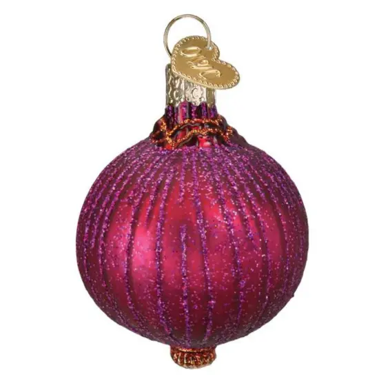 Old World Christmas 3.0 Inch Red Onion Christmas Tree Ornament , Vegetable Protect Against Evil Purplish Red {2}