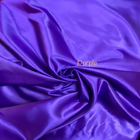 1 Yard Purple Bridal Satin Fabric 58/60 Inch Wide Smooth Sheen Polyester for Wedding Gowns, Drapes & Backdrops {1}