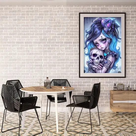 5D Skull Diamond Painting Kit &ndash; Gothic Round Full Drill Art (12x16") {5}