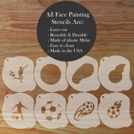 Soccer Face Painting Stencil Set | Perfect for Face Painting, Temporary Tattoos, Birthday Party | Designer Stencils | {2}