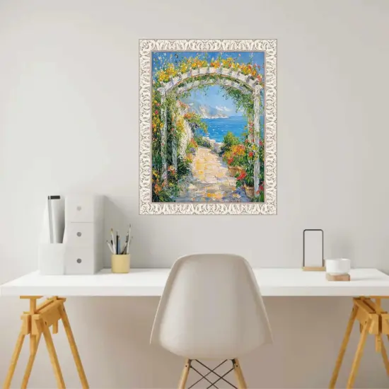 Vintage Ornate White Wash Picture Frame 40x40 frame {4}