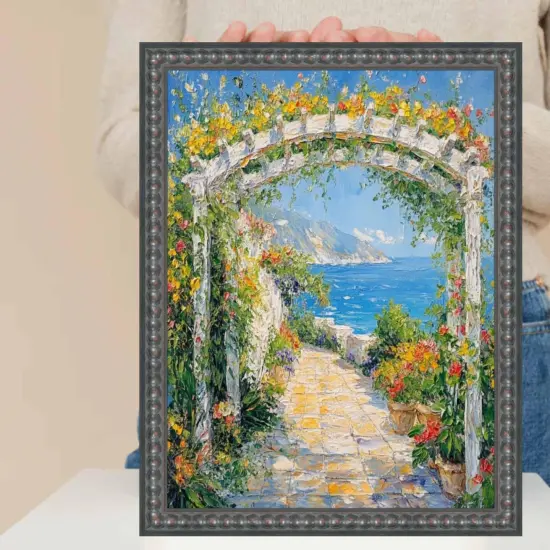 Slim Gotham Black Beaded Picture Frame 12x12 frame {7}