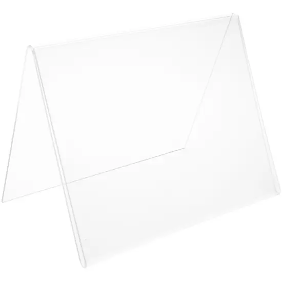 Plymor Clear Acrylic Folded A-Frame Holder for 1 Sign or Photo, 8" H x 10" W x 6" D {2}