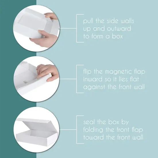 White Hard Gift Box with Magnetic Closure Lid 7 inch x 5 inch x 1.6 inch Rectangle Small Boxes For Gifts With White Glossy Finish (2 Boxes), 1 Count (Pack of 2) {2}