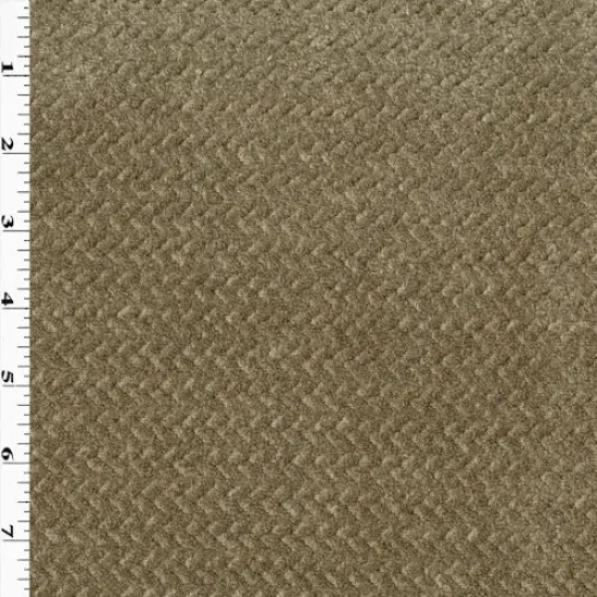 Taupe Brown/Beige Textured Herringbone Chenille Decor Fabric By the Yard {1}