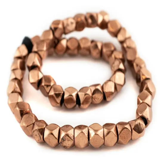 The Bead Chest Copper Diamond Cut Beads (9mm, Large Hole) {3}