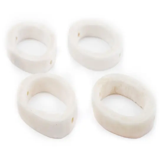 The Bead Chest White Camel Bone Ring Beads (Set of 4) {1}