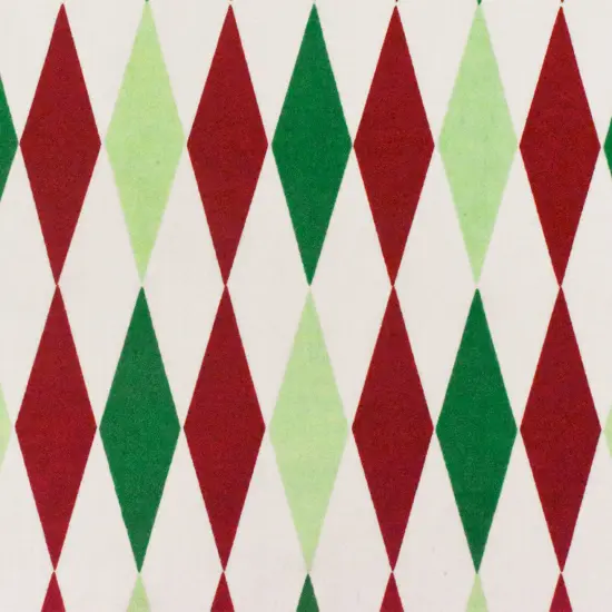 White-Red-Multi Diamond Printed Stretch Cotton Twill Sateen Woven Fabric By the Yard {1}