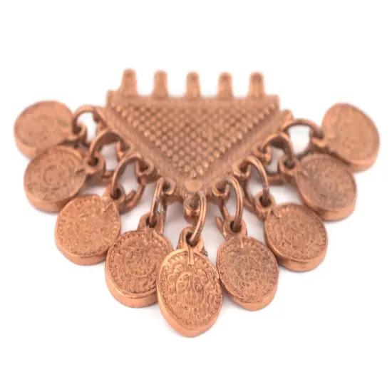 The Bead Chest Copper Tribal Coin Dangle Pendant {4}