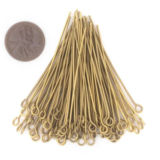 The Bead Chest Brass 21 Gauge 2 Inch Eye Pins (Approx 100 pieces) {2}