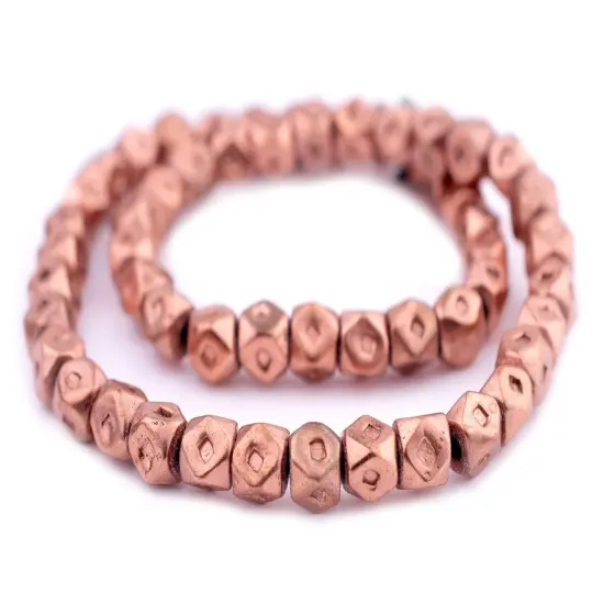 The Bead Chest Copper Tuareg Cornerless Cube Beads (7mm) {1}