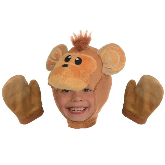 Monkey Animal Toddler Halloween Costume Pack with Headpiece Mitts {2}