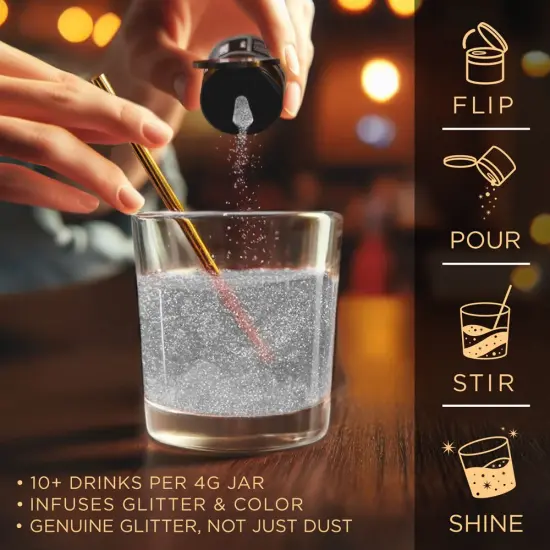 Brew Glitter - White Edible Drink Glitter (4g, x1 Flip-Cap Jar) for Beer, Cocktails and Beverages {4}