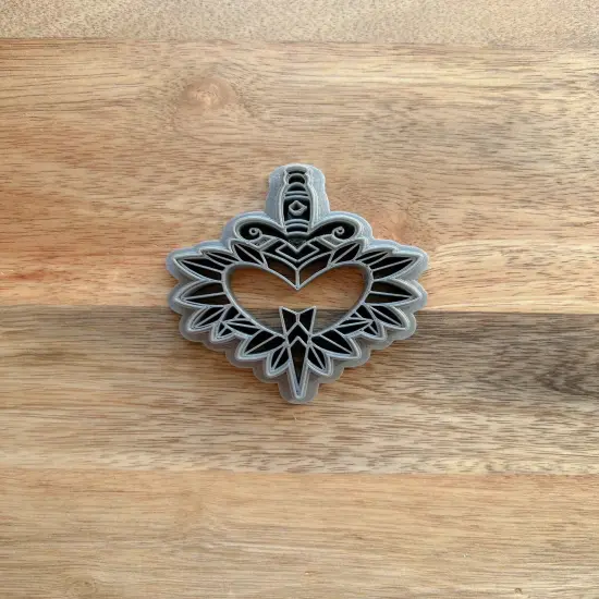 Traditional Tattoo Dagger w/ Heart Clay Cutter {1}