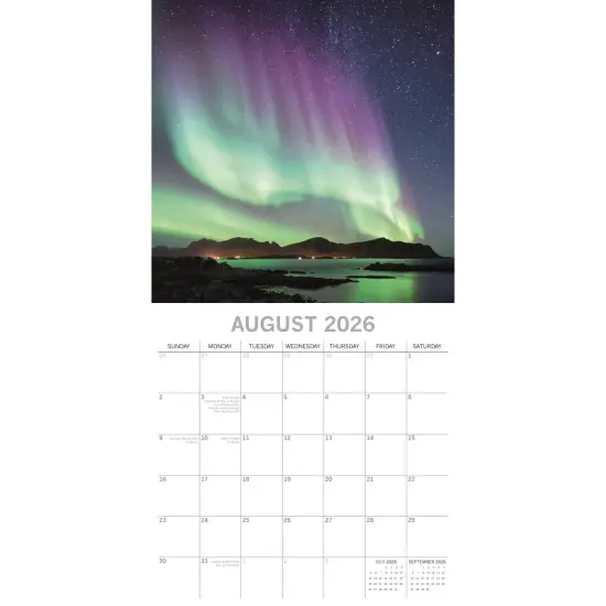The Gifted Stationary 2026 Square Wall Calendar, Northern Lights, 16-Month Natural World Theme Hanging Calendar with 180 Reminder Stickers, Month Planner for Home, or Creative Spaces, 12x12 In Multicolor {3}