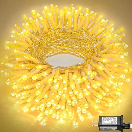 66FT 200 LED Christmas String Lights - Warm White with 8 Modes {1}