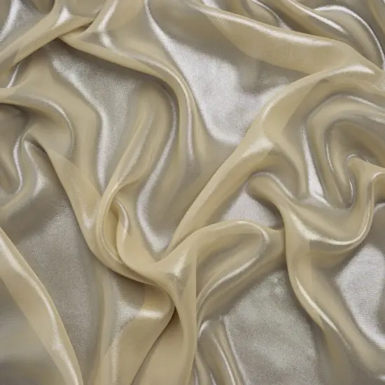 1 Yard Silver on Gold Liquid Sheen Metallic Polyester Chiffon Fabric 60" Width {1}