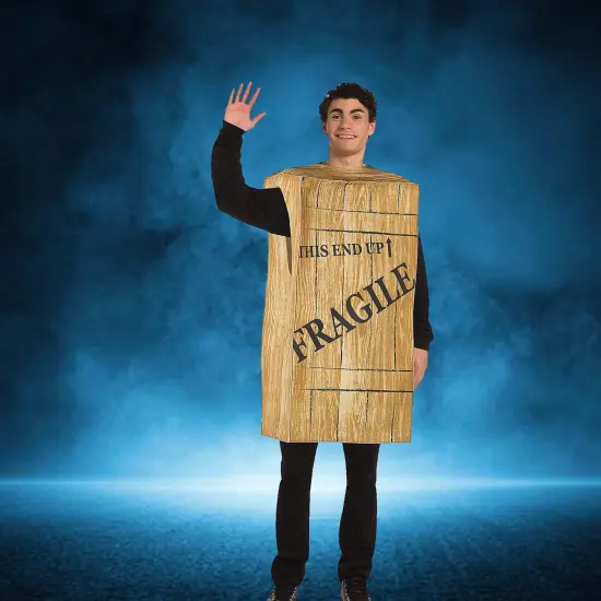 Fragile Crate Adult Costume &ndash; Funny Package Box Outfit {3}