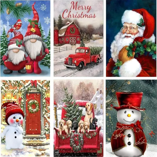 6 Pack Christmas Diamond Painting Kits for Adults - Diamond Art {1}