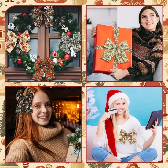 60 Pcs 10 x 10 Inch Vintage Christmas Quilting Fabric Rustic Christmas Fat {5}