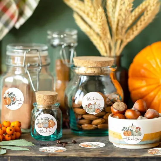 500Pcs Fall Thank You Stickers Watercolor {5}