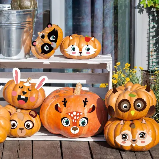36Pcs Cute Autumn Animals Face Stickers {5}
