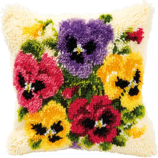 Vervaco Cushion Latch Hook Kit 16"X16"-Violets {3}