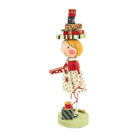 Lori Mitchell 8.0 Inch Wrappings And Ribbons Christmas Figurine , Lightweight Christmas Decor Christmas Presents Red {3}
