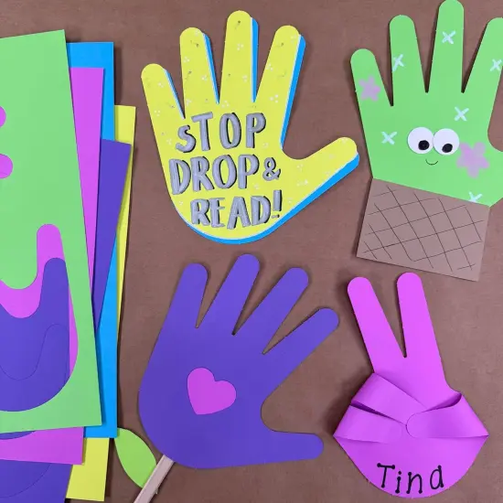 48 Piece Handprint Happy Cutouts with IDEA Guide {2}