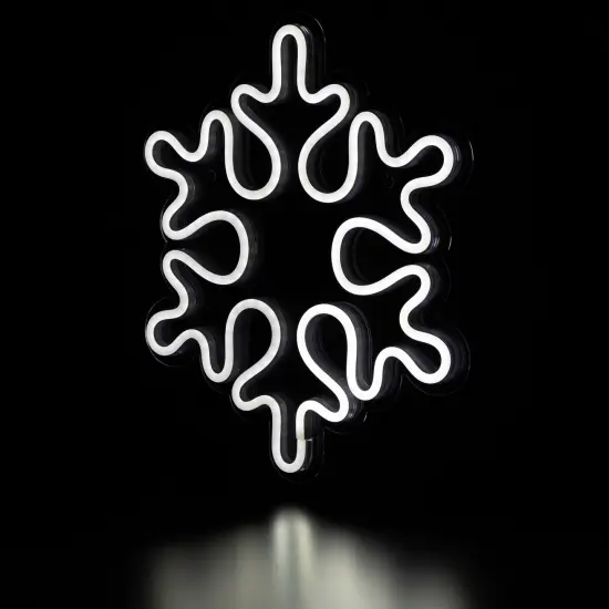 Northlight LED Snowflake Neon Lighted Christmas Wall or Window Decoration - 15" White {5}