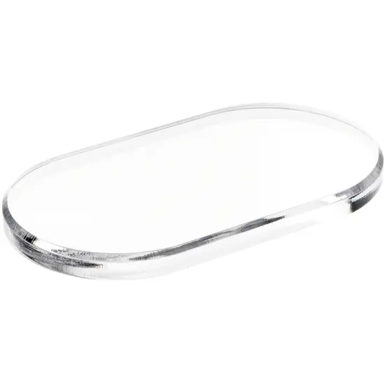 Plymor Clear Acrylic Oval Beveled Display Base, 7" W x 4" D x 0.5" H {2}