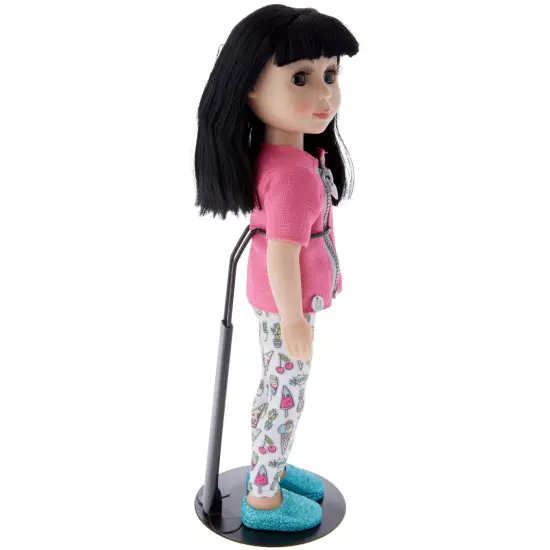 Plymor DSP-70B Black Adjustable Doll Stand, fits 12, 13, 14, 15, 16, and 17 inch Dolls or Action Figures, Waist is 2.25" - 2.75" wide, 6" - 8" around {7}