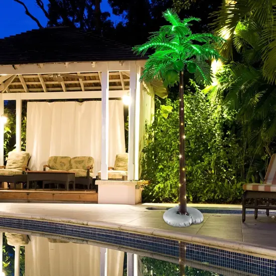 6ft Hawaiian Artificial Palm Tree with LED Lighting {6}