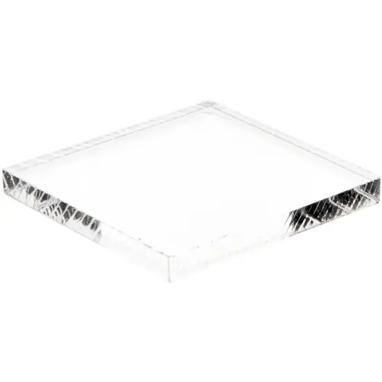 Plymor Clear Acrylic Square Standard-Edge Display Base, 2" W x 2" D x 0.25" H {2}