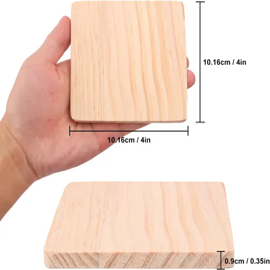 36 PCS Unfinished Wood Coasters, 4 x 4 Inch {2}
