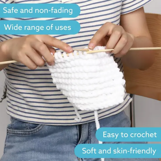 330 Yards - 6 Pack Chenille Fluffy Yarn(White) {4}