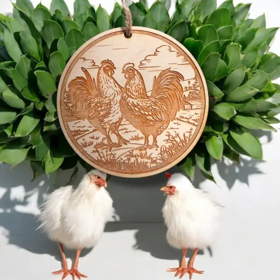 Ornament - Chicken Ranch - Raw Wood {3}