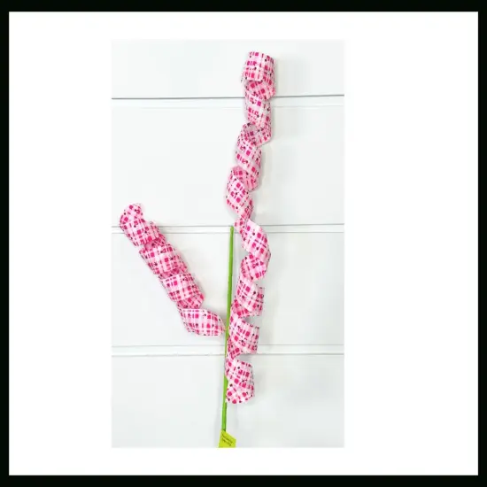 24L" Pink Daisy Curl Wreath Pick - Vibrant Floral Accent-63222PK {2}