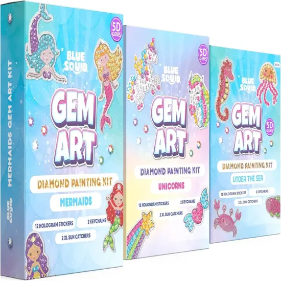 Blue Squid Diamond Art Kits - Fun & Easy DIY 5D Gem Art Gift Set {1}