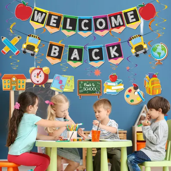 Welcome Back Banner Back to School Decorations {2}
