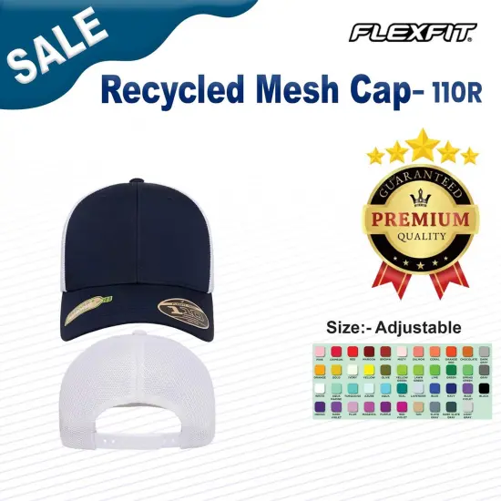 Flexfit&reg; Recycled Mesh Cap Navy/ White {3}