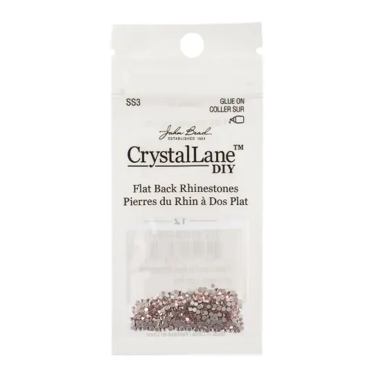 Crystal Lane DIY SS3 Glass Flatback Rhinestones, 1440pcs Light Pink {3}