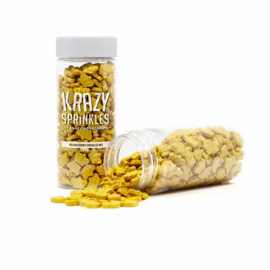Krazy Sprinkles - Golden Crowns (1/2 Cup, 1x Jar) for Cakes, Ice Cream & Cookies {2}