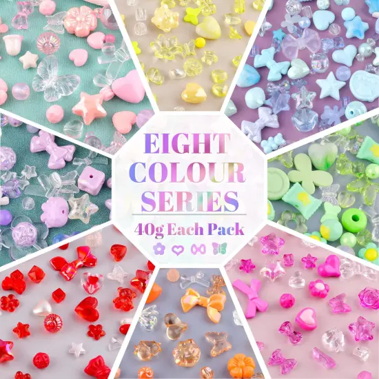 TINKRSTUFF Assorted 400PCS Mix Acrylic Beads for Bracelet Making, Flower Bow Butterfly Candy Heart Gummy Bear Kawaii Aesthetic Beads,Cute Beads for Jewelry Making DIY Necklace Keychain Phone Charms {5}