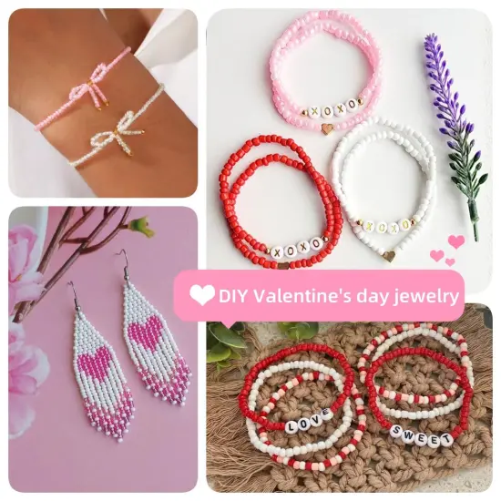 Friendship Bracelet Kit 3mm Seed Beads, 30000 Pcs 8/0 Glass Seed Beads 96 Colors Small Beads Bulk with Letter Bead Charms for Jewelry Making Girls Rings Necklaces Waist Chain DIY Craft Gift {2}