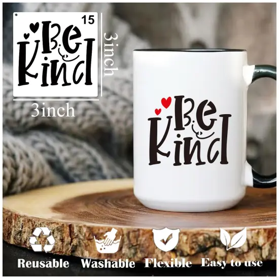 Small Stencils for Painting on Wood Reusable, 3 Inch Reusable Stencil for Craft Ornament Paint Template Stencils for Wall Card Rock Wood Signs Coasters Canvas Home Decor (Bible Words) {6}